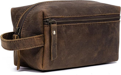 KomalC Genuine Unisex Vanity Leather Dopp kit - Travel Toiletry Bag multi-purpose Toiletry Bag (3 Zip Hunter dopp kit)