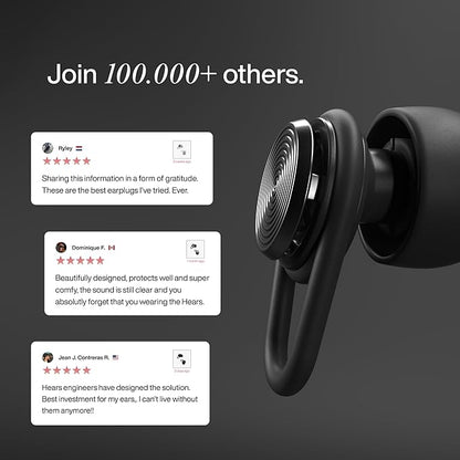 Hears Ear Plugs for Noise Protection - ConcertEarplugs, 20dB SNR Sound Reduction, for Sleeping Noise Cancelling - Silver Night, White, XS, S, M, L