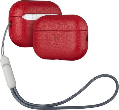 Lopie AirPods Pro 2nd Gen Leather Case - Red, Unisex