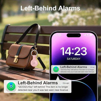 Air Tracker Tags-4 Pack Work with Apple Find My (iOS Only): Bluetooth Tracker with 4 Cases and 2 Replaceable Batteries - Key Finder Item Locator Smart Tag for Luggage Bags Wallet Suitcase