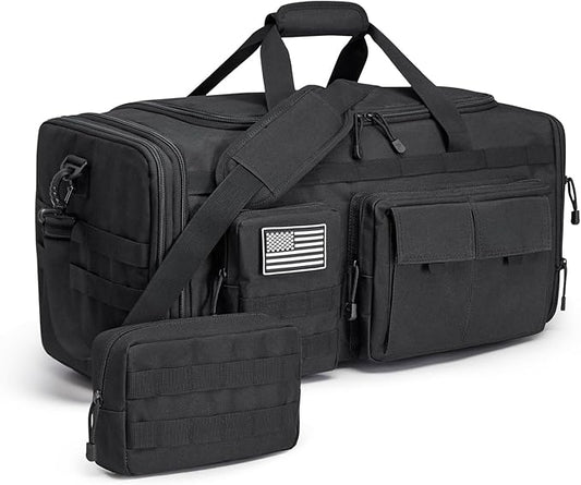 G4Free 3-in-1 Duffle Bag for Travel, Large Gym Duffle Backpack for Men Women with Shoes Compartment and Wet Pocket, Black