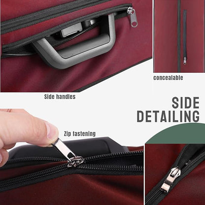 No Disassembly Suitcase Covers for Luggage - 22 Inch Clear Luggage Cover Protector, Red PVC Luggage Protector Suitcase Cover