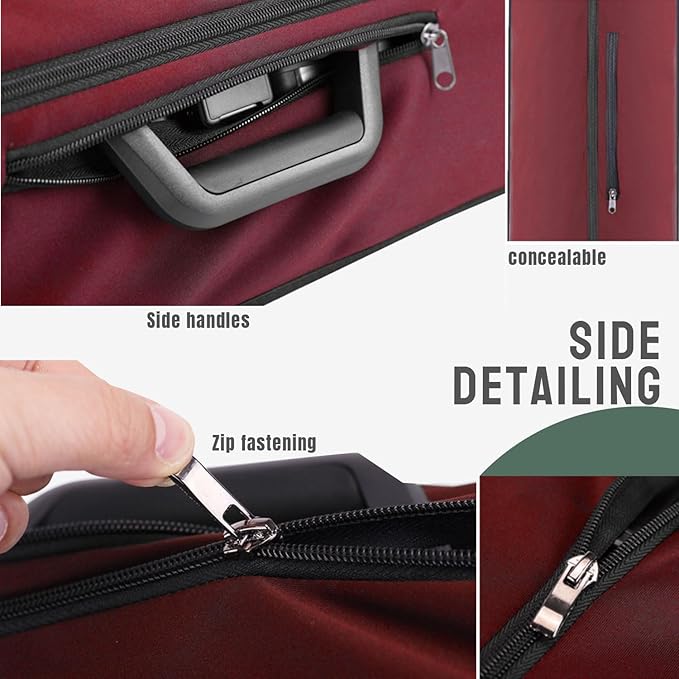 No Disassembly Suitcase Covers for Luggage - 26 Inch Clear Luggage Cover Protector, Red PVC Luggage Protector Suitcase Cover