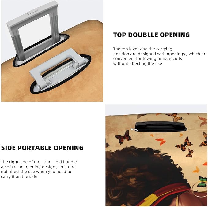 Washable Suitcase Protector - Anti-scratch Luggage Cover for Medium Suitcase - African American Afro Woman