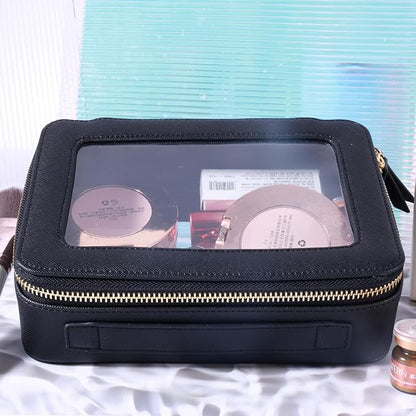 SANHECUN Toiletry bag waterproof cosmetic organizer with handle lagre opening for travelling