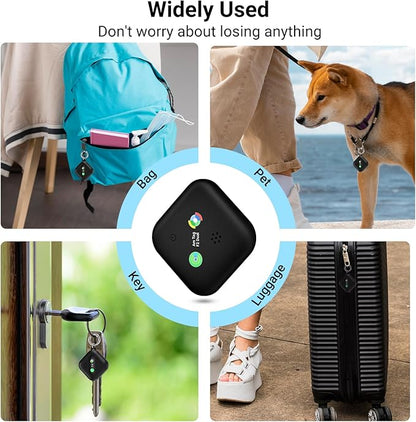 Dual-System Compatible Bluetooth Tracker for iOS or Android Key Finder, Item Locator, Smart Luggage Tracker, Pet Tracker Works with Apple Find My or Google Find Hub IP67 Waterproof Rating (4-Pack)