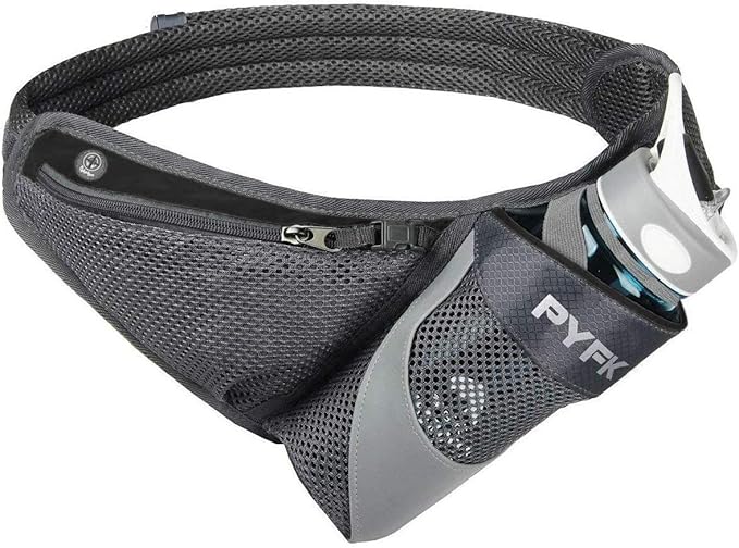 PYFK Running Belt Hydration Waist Pack with Water Bottle Holder for Men Women Waist Pouch Fanny Bag Reflective