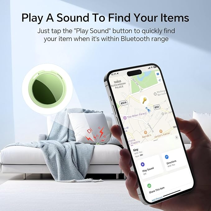 Tracker Tags-4 Pack [Apple MFi Certified] Air Pair with Apple Find My(iOS Only) Smart Bluetooth Key Tracking Tags Item Finders Waterproof Worldwide Located Devices for Pet Wallet Backpack Dogs Luggage