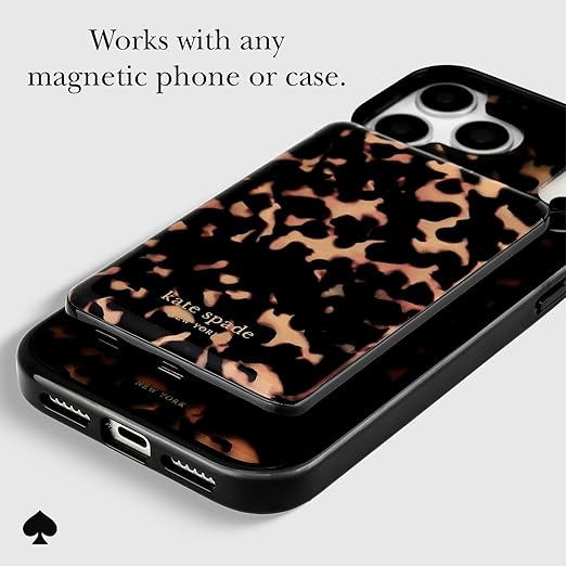 kate spade new york MagSafe Portable Charger Power Bank 5000mAh - iPhone Charger for Fast Charging - Magnetic Wireless Battery Pack with USB-C Port - Tortoise