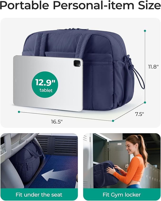 BAGSMART Gym Bag for Women, Duffle Bag for Travel with Wet Pocket, Lightweight Carry on Weekender Duffel, Water Resistant