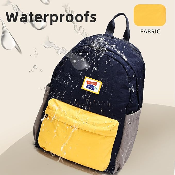 willikiva Kids Backpack for School Boys Girls Teens Toddler Backpack Waterproof Kindergarten Preschool Elementary Bookbag Children Travel Bag(Deep Blue Yellow,Medium)
