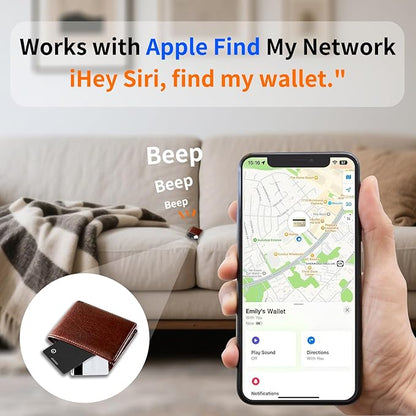 Wallet Tracker Card Air Tags-2Pack (iOS Only), Bluetooth Tracker with Apple Find My, iPhone Smart Card Rechargeable Thin Finder, IP65 Waterproof, Keys Finder, Item Locator for Luggage Tags, Passports