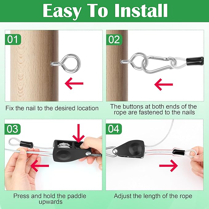 Windspeed 50Ft Retractable Clothesline Outdoor Heavy Duty Travel Clothesline Retractable Clothes Line for Outside Travel Camping Clothes Line, Galvanized Steel Material, with 10 Clips, Storage Bag