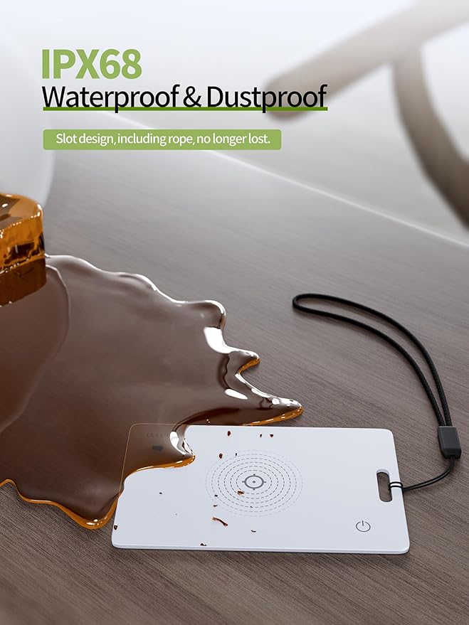 LULULOOK Wallet Tracker Card (iOS Only), Ultra Slim Airtag Wallet Works with Apple Find My, Wireless Rechargeable GPS Smartcard Tracker for Luggage, Tags, Passport, Purse, IP68 Waterproof, 1 Pack