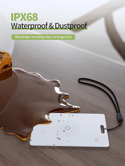 LULULOOK Wallet Tracker Card (iOS Only), Ultra Slim Airtag Wallet Works with Apple Find My, Wireless Rechargeable GPS Smartcard Tracker for Luggage, Tags, Passport, Purse, IP68 Waterproof, 1 Pack