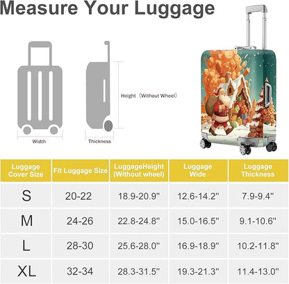 FOREVER QUEEN Santa Claus - Gingerbread House Luggage Cover Suitcase Protector Suitcase Cover Anti-Scratch,Stretchable Bag Cover Washable Durable Polyester