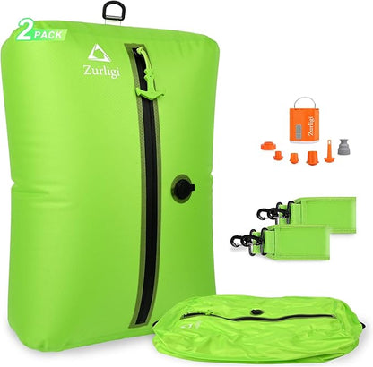 Zurligi Vacuum Bags for Travel with Pump, Vacuum Compression Bag with Adjustable Shoulder Strap, IP67 Reusable Vacuum Packing Cubes for Luggage, Backpack, Suitcase, Yoga, Swim, Beach