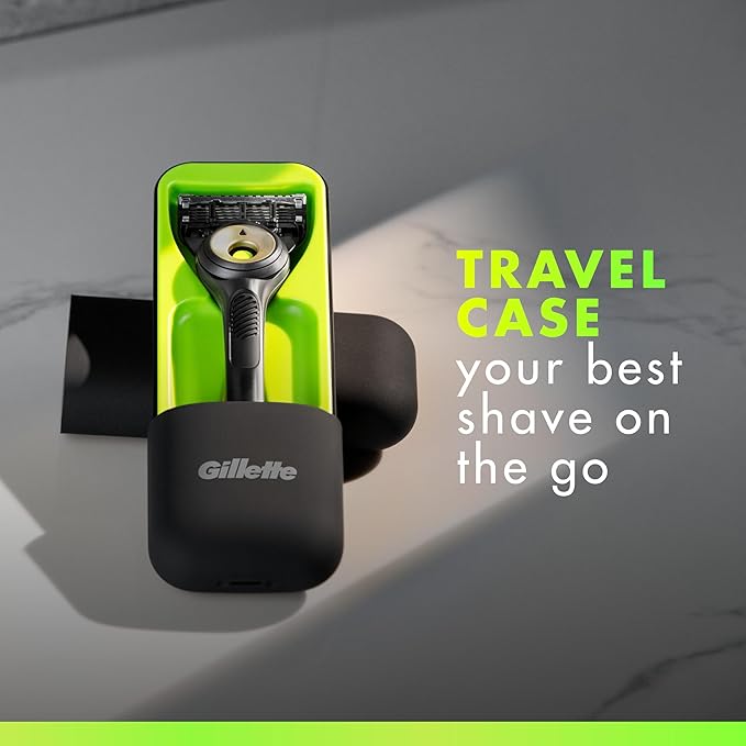 GilletteLabs With Exfoliating Bar Shaving Razor For Men, 1 Handle, 3 Blade Refills, Includes Travel Case for Convenient Storage On The Go, Holiday Gifts for Men