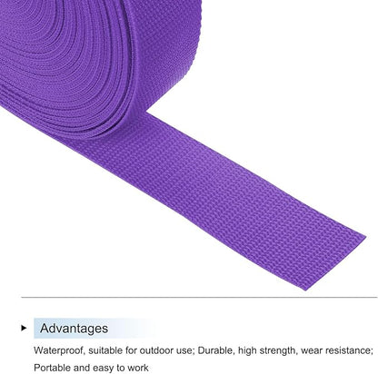 MECCANIXITY Lightweight Polypropylene Webbing Strap 1 1/2" 25 Yard Backpack Strapping Band Dark Purple for Outdoor Luggage Cargo Straps