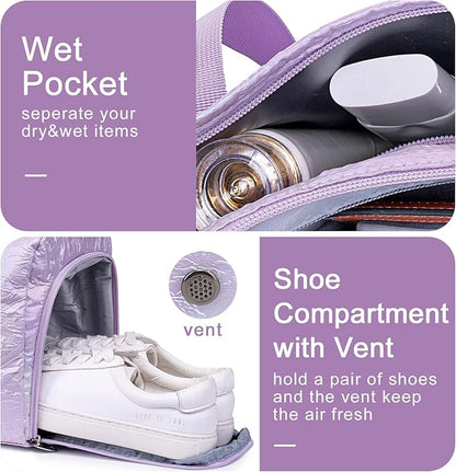 BLUBOON Duffle Bag Girls Kids Cute Gym Bag with Shoes Compartment & Wet Separation Waterproof Sports Overnight Travel Bag