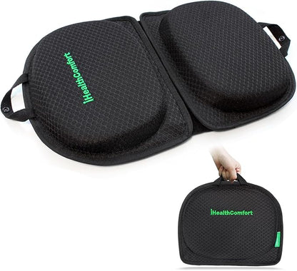 Small Travel Seat Cushion,Gel Memory Foam Seat Cushion,Supportive Butt Pillow,Portable and Foldable for Long Sitting Hours on Stadium Airplane Car Seat