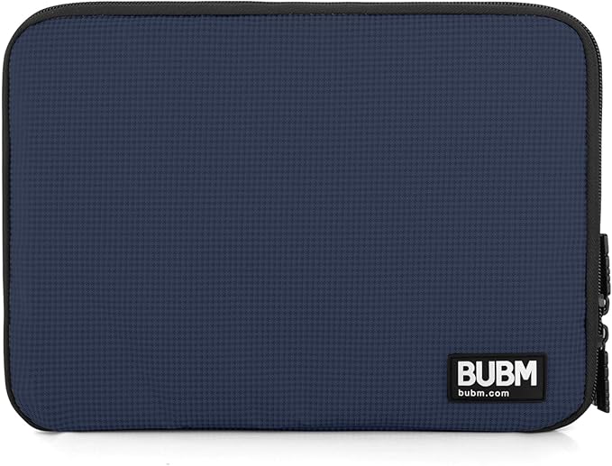 BUBM Double Layer Electronics Organizer, Travel Gadget Bag for Cables, Memory Cards, Flash Hard Drive and More, Fit for iPad or Tablet(up To 9.7")--Large, Dark Blue