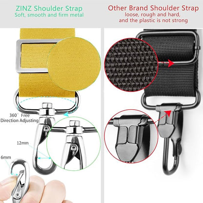 ZINZ Shoulder Strap 78" Universal Handbag Strap with Ultra-Thick Fixed Padded and Dual Balanced Adjustable Buckles Shoulder Crossbody Strap for Briefcase Messenger Bag Laptop Bag Luggage，Yellow
