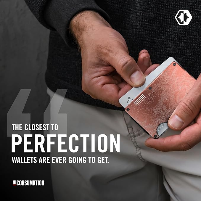 The Ridge Wallets for Men - Slim Minimalist, Front Pocket, RFID - Card Holder Wallets (The Narrows Topographic)