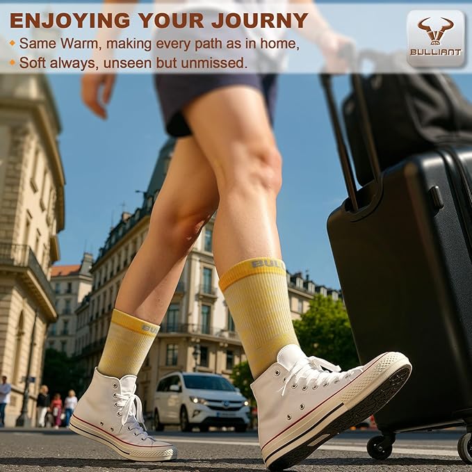 BULLIANT Compression Socks for Men 6Pairs, Athletic Crew Socks Cushioned For Men Sports Running-Arch Support