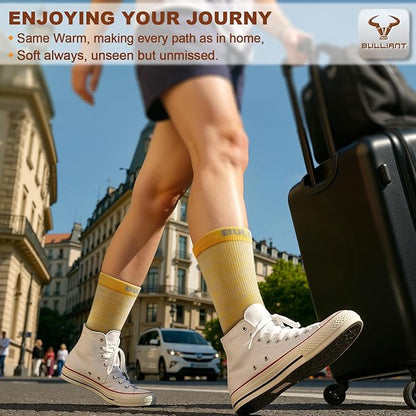 BULLIANT Compression Socks for Men 6Pairs, Athletic Crew Socks Cushioned For Men Sports Running-Arch Support