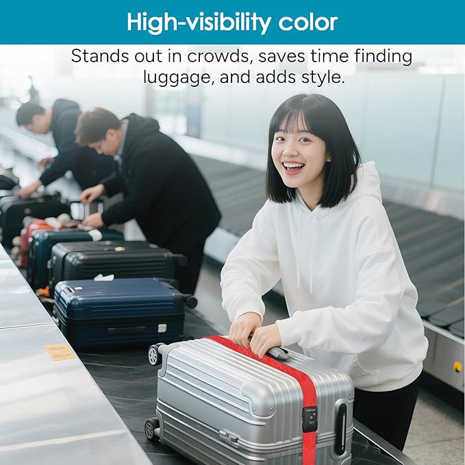Travel Inspira Luggage Straps for Suitcases with TSA Lock, Protect Your Luggage Anti-Burst, High Visibility Color, Easy to Identify Luggage Adjustable Heavy Duty Belt for 20-32 Inch Suitcases