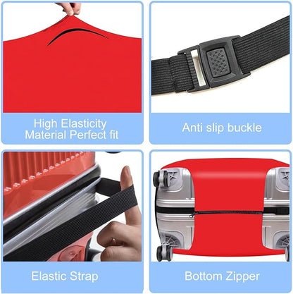 Angry Face Luggage Cover, Washable Funny Cartoon Suitcase Cover, Stretchable Travel Suitcase Protector Anti-scratch Bag Cover,XL