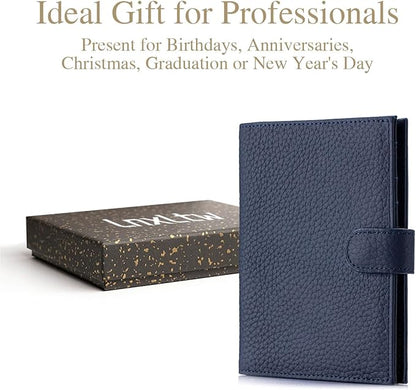 RFID Slim Leather Passport Holder for Travel Women & Men – Travel Wallet with Passport Slot & Card Slots, Zippered Coins Pocket and Cash Holder Christmas Gift Box (Sapphire Blue)