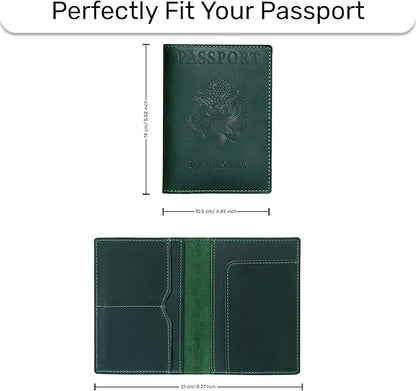 HIFA Leather Passport Holder, Handmade Passport Cover with Card and Ticket Slot - Genuine Leather, Elegant Design, Easy Access - Passport Case, Passport Wallet, Passport Holder