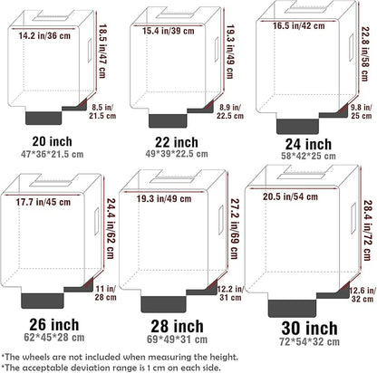 No Disassembly Suitcase Covers - 26 Inch Clear Luggage Cover Protector, Black PVC Luggage Protector