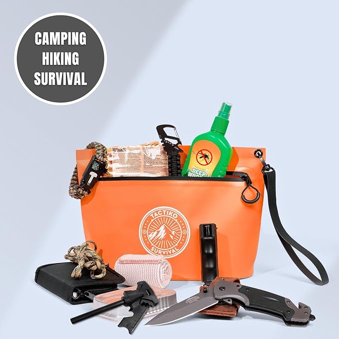 Tactiko Heavy-Duty Splash Water Resistant Zipper Pouches - 3L Hold-All Organizers for Dry Bags, Travel Bags (Orange)