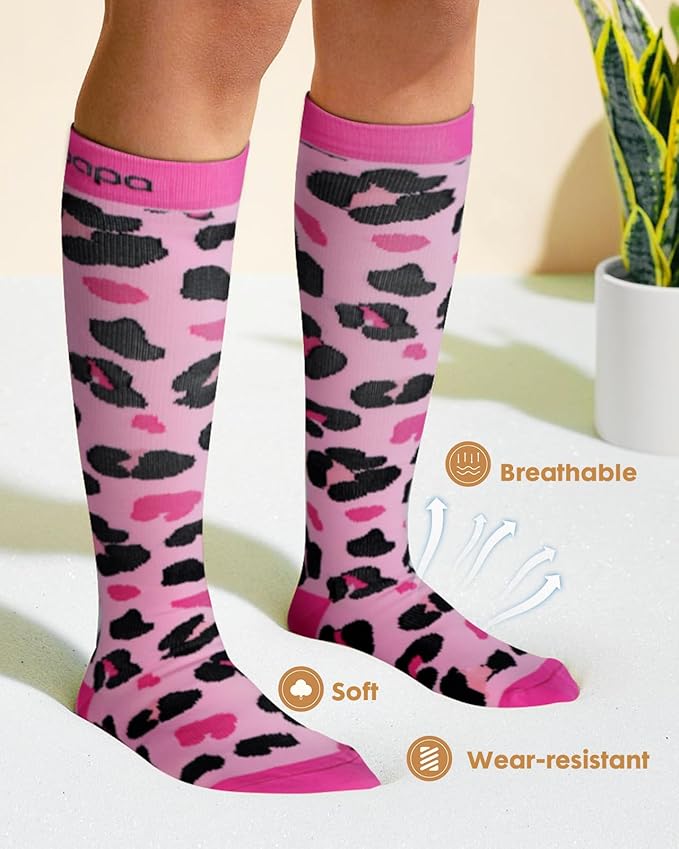 Cute Compression Socks for Women - 3 Pairs 20-30 mmHg Graduated Support Lightweight for Daily Wear Travel Nurse