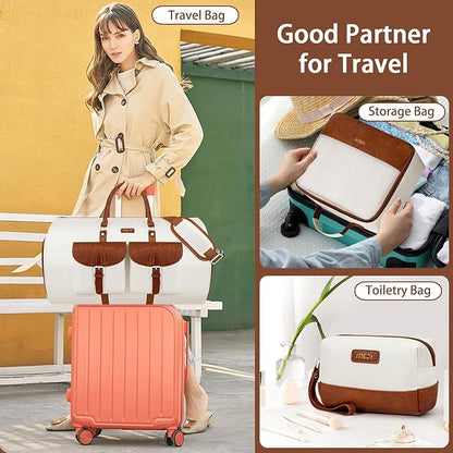 Garment Duffle Bag for Travel - Convertible Carry on Garment Duffel Travel Bag for Women Men Large Weekender Bag with Shoes Pouch 2 in 1 Hanging Suit Travel Duffel Bag 3pcs Set