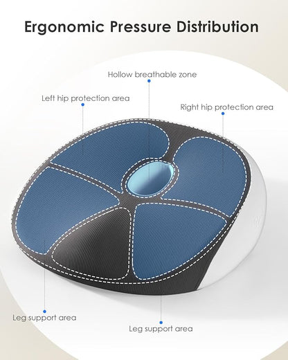 FLORICH Seat Cushion, Memory Foam Cushion for Office Chair, Ergonomic Office Seat Chair Cushion for Relieving Sciatica, Soft & Breathable Car Seat Cushion - Grey