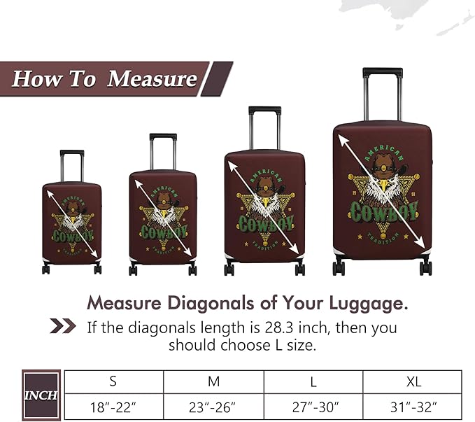 HYPER VENTURE Washable Luggage Cover - Fashion Suitcase Protector Fits 31-32 Inch Luggage (Eagle Glory, XL)
