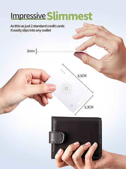 LULULOOK Wallet Tracker Card (iOS Only), Ultra Slim Airtag Wallet Works with Apple Find My, Wireless Rechargeable GPS Smartcard Tracker for Luggage, Tags, Passport, Purse, IP68 Waterproof, 3 Pack