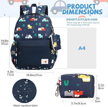 mygreen Toddler Backpack, Kids Backpack for Boys and Girls with Chest Strap