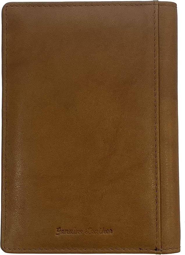 Personalized Monogrammed Antique Saddle Leather RFID Passport Wallet and Luggage Tag