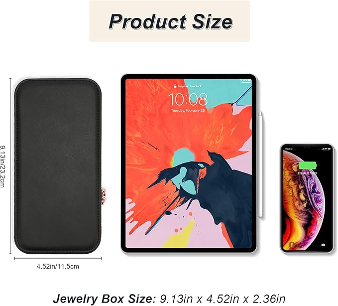 Travel Jewelry Box Jewelry Organizer for Travel Jewellery Organizers Box Jewelry Box for Women on Hallowmas Christmas Valentine's Birthday Black