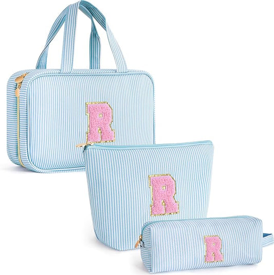 Gifts for Women,Makeup Bag Toiletry Make Up Bag Pouch Personalized Cosmetics Organizer Bag Gift for Wife Friend - Birthday Gifts for Sister Daughter - Blue R