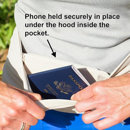 Sporteer VersaMax Running Belt, Travel Belt, Workout Waist Pack - Large Security Pockets Fit All Smartphones, Money, Passport, and Other Valuable Items (Neutral, Small)