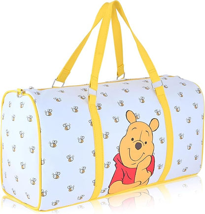 Disney Winnie the Pooh Travel Bag, Duffle Bag, Overnight Bag, Weekender Bag | Mini 16 Inch Leather Classic Premium Travel Duffle Bag for Women, Men, Adults