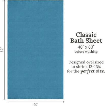 GILDEN TREE Waffle Bath Sheet Large Bath Towels Quick Dry Thin Body Towels, 40x80 Oversized Bath Towels for Adults, Classic Style (Aqua)