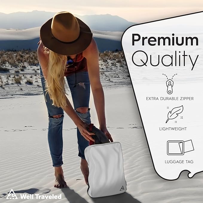 4-Piece Deluxe Compression Packing Cubes Travel - Maximize Space In Luggage With Double Capacity Design, Luxury Compressible Packing Cubes For Travel, Large, Small, & Medium Set