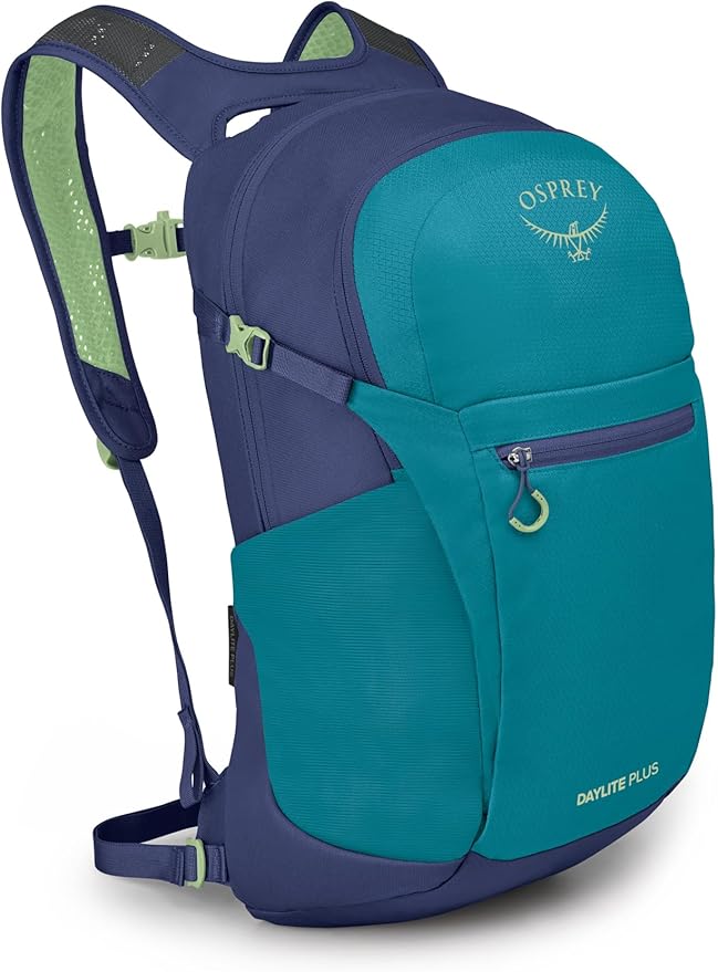 Osprey Daylite Plus Commuter Backpack - Lightweight, Everyday Pack with Laptop Sleeve and Water Bottle Pockets - Ideal for Work, School, and Travel with Versatile Storage, Blue Spikemoss/Alkaline